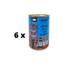 Консервы для кошек Rokus, с рыбой, 415 г x 6 шт. упаковка цена и информация | Кошачьи консервы | kaup24.ee