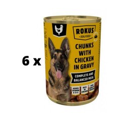 Консервы для собак Rokus, с курицей, 1240 г x 6 шт. упаковка цена и информация | Консервы для собак | kaup24.ee