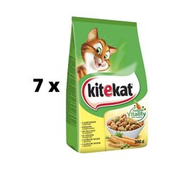 Сухой корм для кошек Kitekat с курицей и овощами, 300 г x 7 шт. упаковка цена и информация | Сухой корм для кошек | kaup24.ee