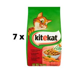 Сухой корм для кошек с говядиной и овощами KITEKAT, 300 г x 7 шт. цена и информация | Сухой корм для кошек | kaup24.ee