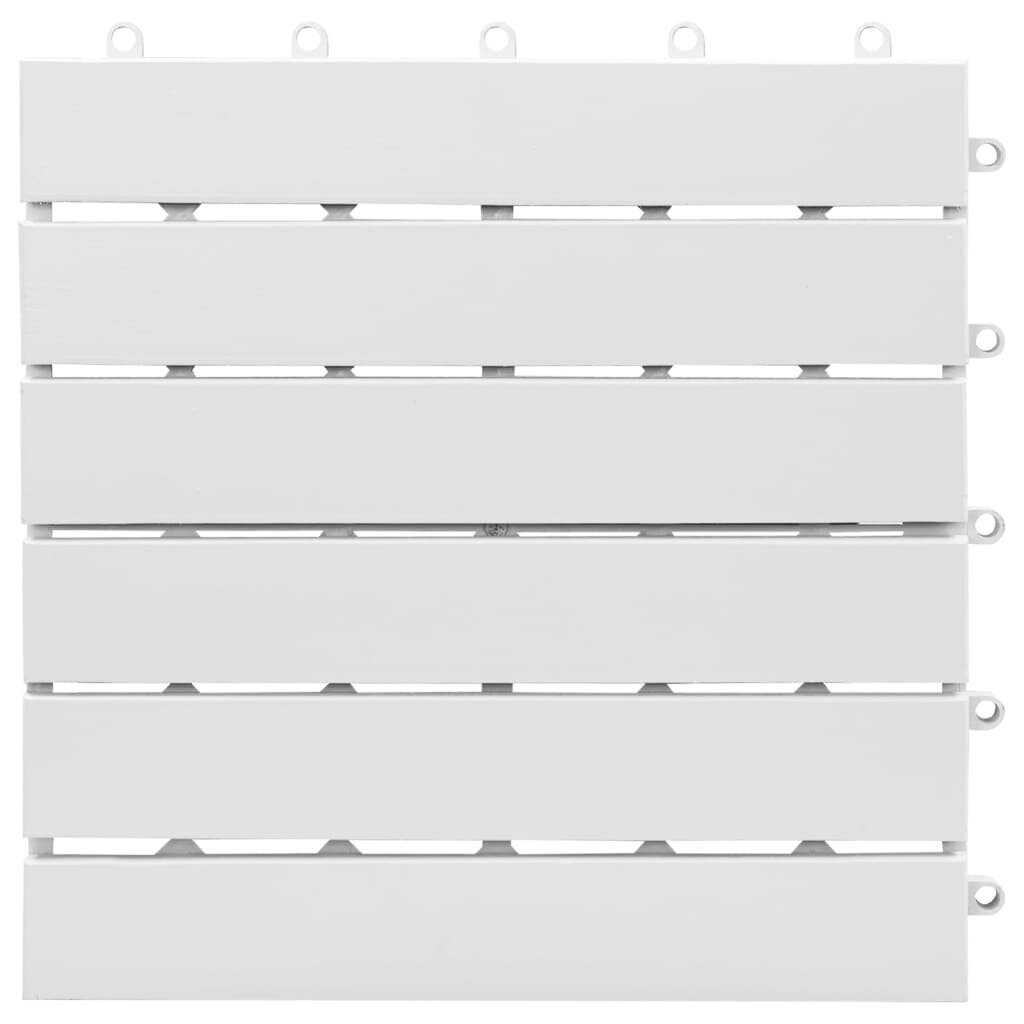 vidaXL terrassiplaat 20 tk, valge, 30 x 30 cm, akaatsiapuit hind ja info | Terrassipõrandad | kaup24.ee