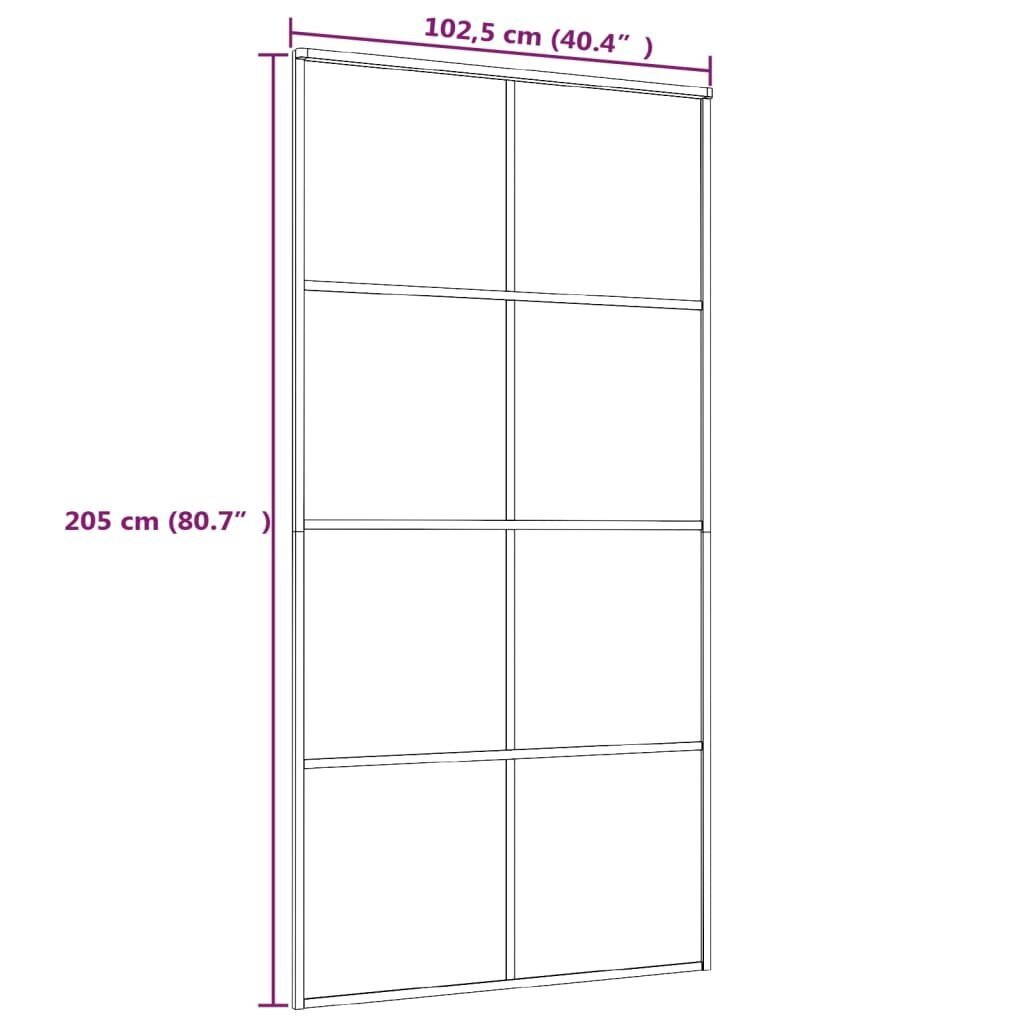 vidaXL liuguks, ESG-klaas ja alumiinium, 102,5 x 205 cm, valge hind ja info | Siseuksed | kaup24.ee