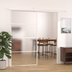 vidaXL liuguks, matt ESG-klaas ja alumiinium, 102,5 x205 cm, valge цена и информация | Межкомнатные двери | kaup24.ee