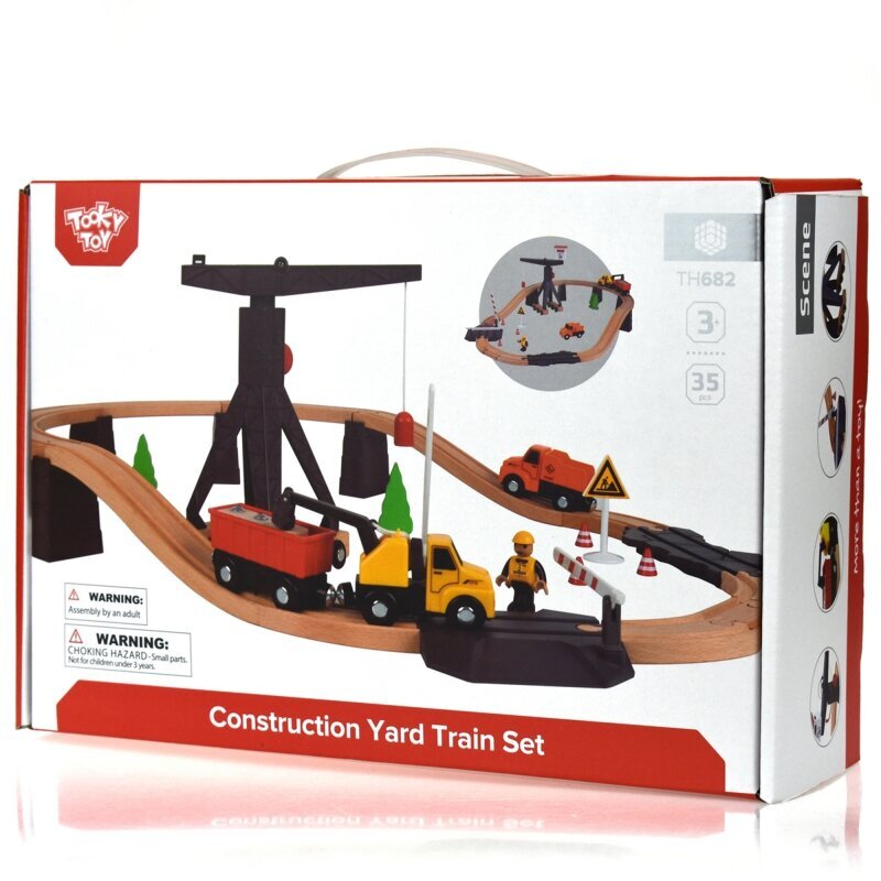 Puidust ehitusseadmete rada koos tarvikutega цена и информация | Poiste mänguasjad | kaup24.ee