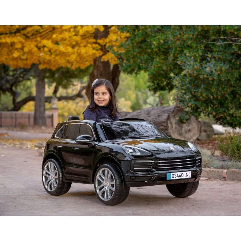 Laste kahekohaline elektriauto - Porsche Cayenne S, must hind ja info | Laste elektriautod | kaup24.ee