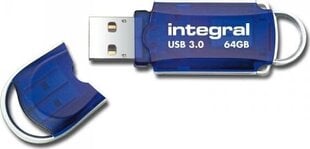 Integral 64GB USB3.0 DRIVE COURIER BLUE UP TO R-100 W-30 MBS USB hind ja info | integral Andmekandjad | kaup24.ee