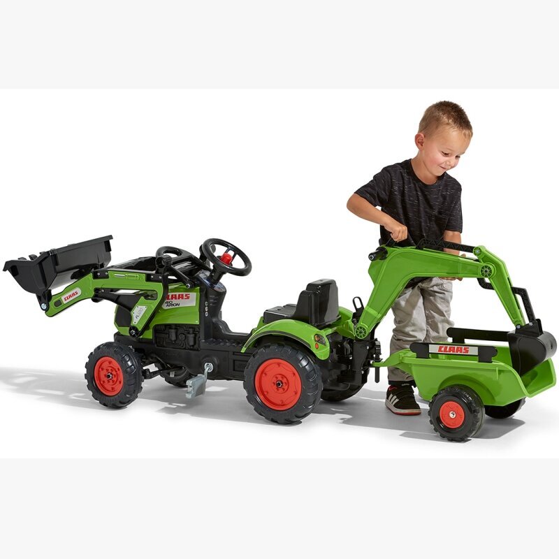 Falk traktor koos haagise ja laaduriga, roheline hind ja info | Imikute mänguasjad | kaup24.ee