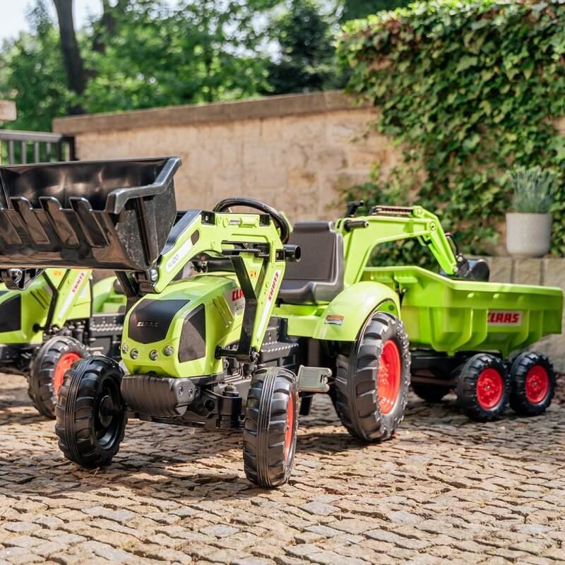 Pedaltraktor koos haagisega - CLAAS AVEC, roheline hind ja info | Poiste mänguasjad | kaup24.ee