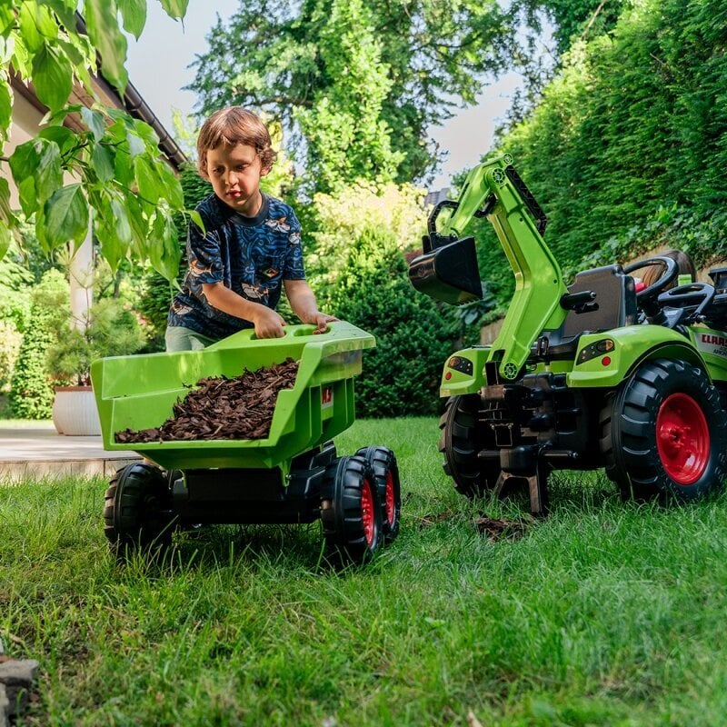 Pedaltraktor koos haagisega - CLAAS AVEC, roheline hind ja info | Poiste mänguasjad | kaup24.ee