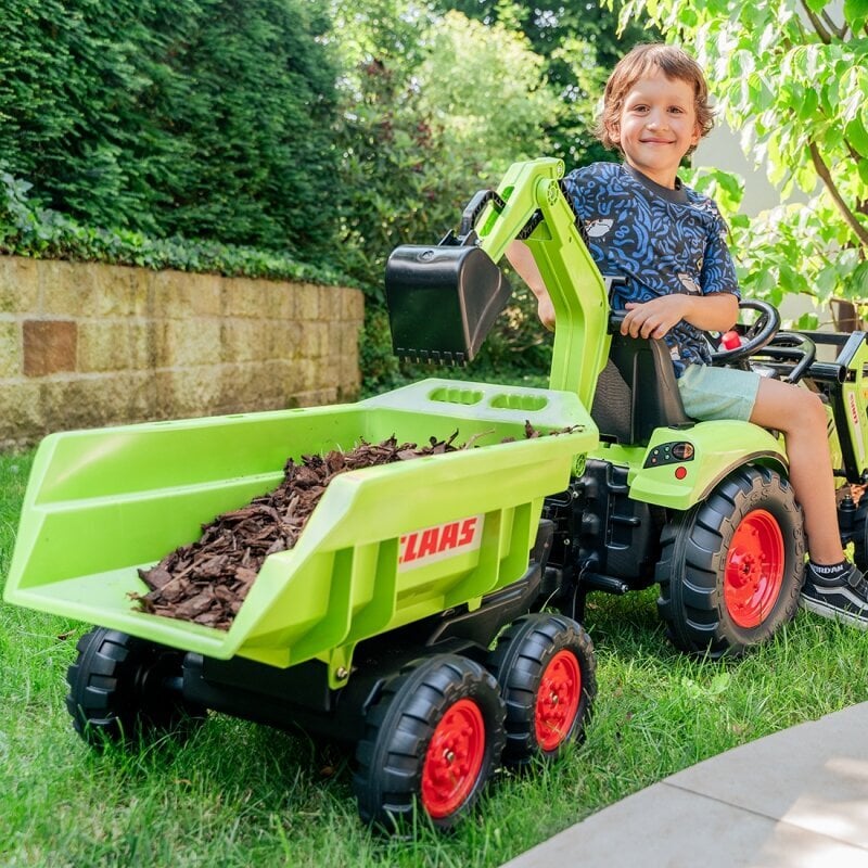 Pedaltraktor koos haagisega - CLAAS AVEC, roheline hind ja info | Poiste mänguasjad | kaup24.ee