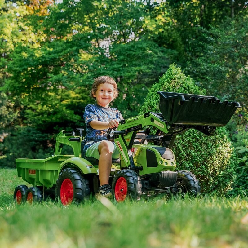 Pedaltraktor koos haagisega - CLAAS AVEC, roheline цена и информация | Poiste mänguasjad | kaup24.ee