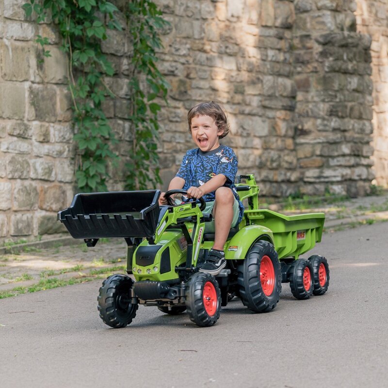 Pedaltraktor koos haagisega - CLAAS AVEC, roheline hind ja info | Poiste mänguasjad | kaup24.ee