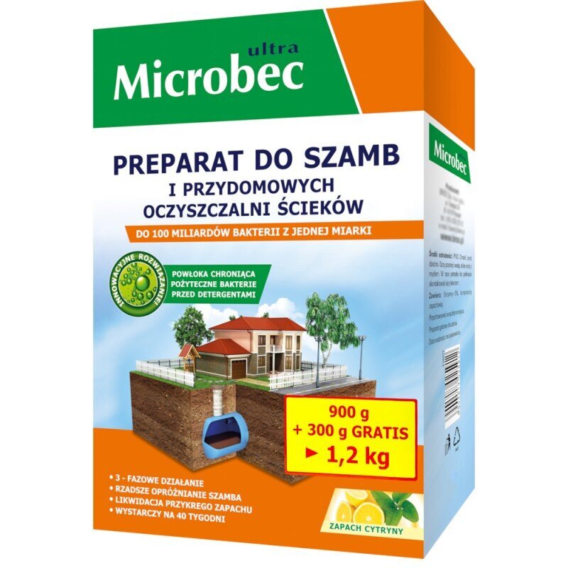 Preparaat BROS Microbec ultra kanalisatsioonikaevude ja individuaalsete puhastusjaamade jaoks, 1,2 kg hind ja info | Mikroorganismid, bakterid | kaup24.ee