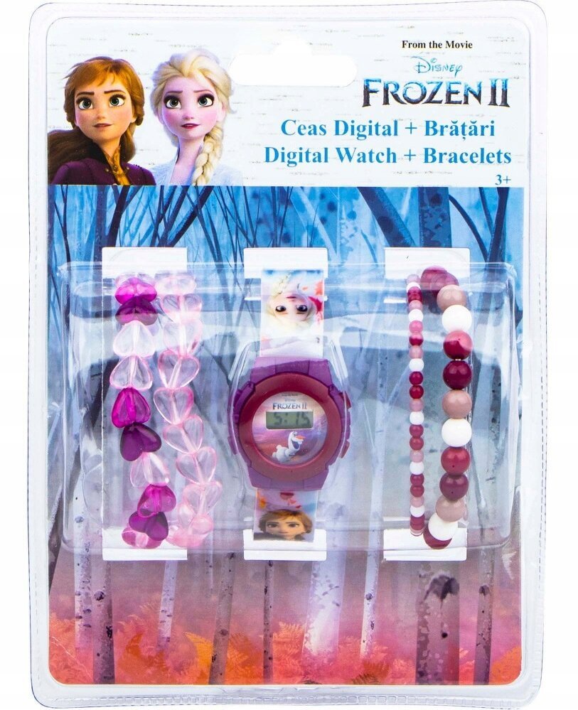Digitaalne kell + 4 käevõru Frozen Elsa hind ja info | Arendavad mänguasjad | kaup24.ee