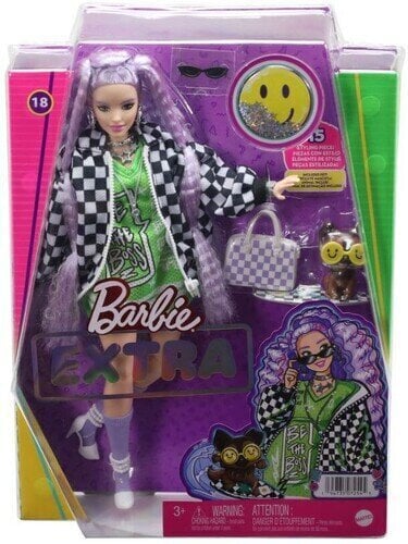 Nukk Barbie Extra ruudulise jopega hind ja info | Tüdrukute mänguasjad | kaup24.ee