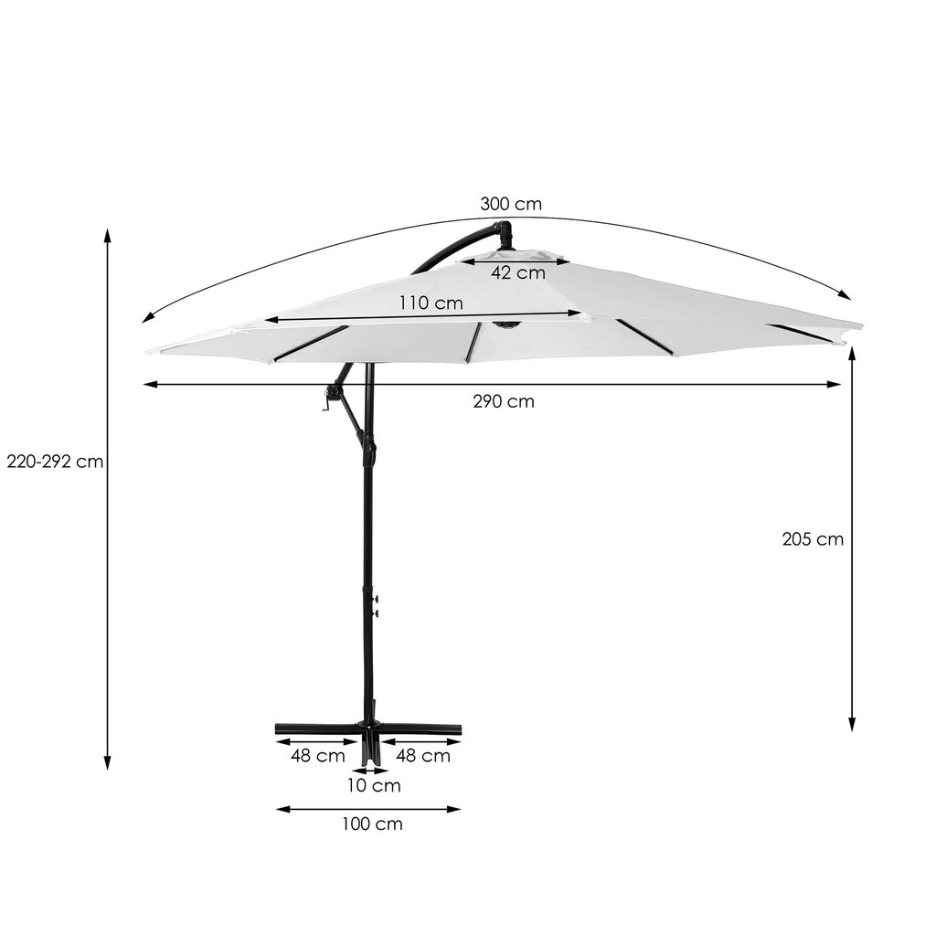 Aiavari GU0027, 300 cm цена и информация | Päikesevarjud, markiisid ja alused | kaup24.ee