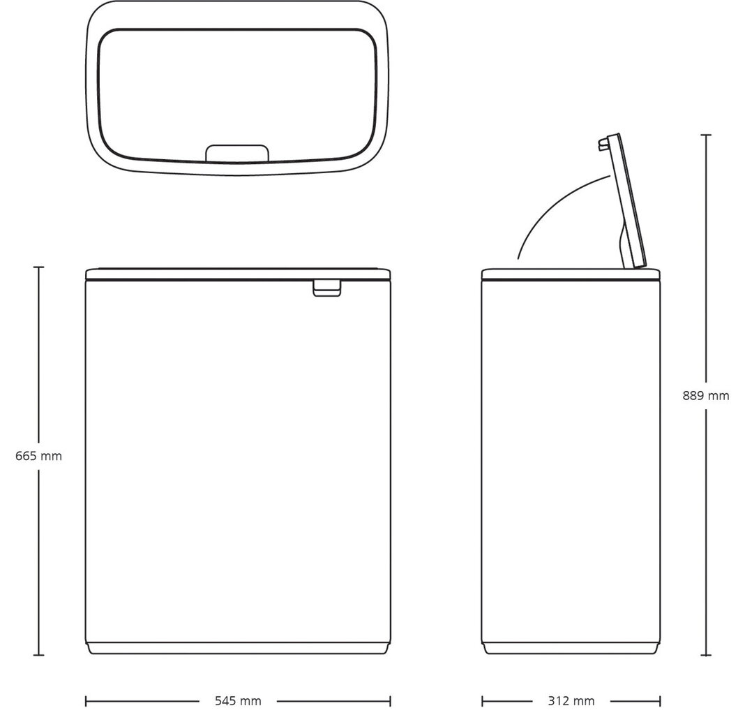 Prügikast, Bo Touch Bin 60L Platinum hind ja info | Prügikastid | kaup24.ee