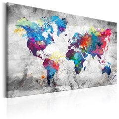 Картина - World Map: Grey Style цена и информация | Картины, живопись | kaup24.ee