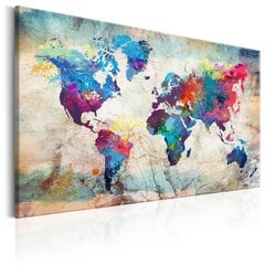 Картина - World Map: Colourful Madness цена и информация | Картины, живопись | kaup24.ee