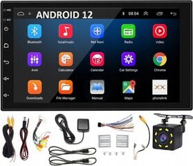 Autoraadio, navigatsiooni multimeediajaam, GPS, WI-FI, Android 12 ekraan 7" hind ja info | Autoraadiod, multimeedia | kaup24.ee