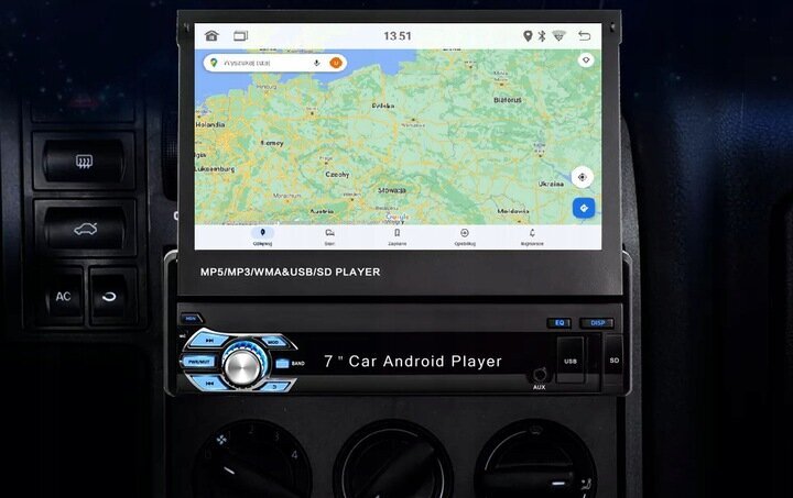 Autoraadio, navigatsiooni multimeediajaam, GPS, WI-FI, Android 11 sissetõmmatava 7-tollise ekraaniga hind ja info | Autoraadiod, multimeedia | kaup24.ee