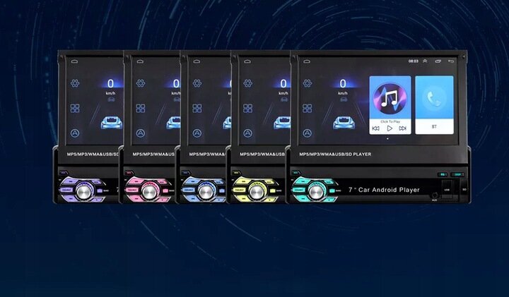 Autoraadio, navigatsiooni multimeediajaam, GPS, WI-FI, Android 11 sissetõmmatava 7-tollise ekraaniga hind ja info | Autoraadiod, multimeedia | kaup24.ee