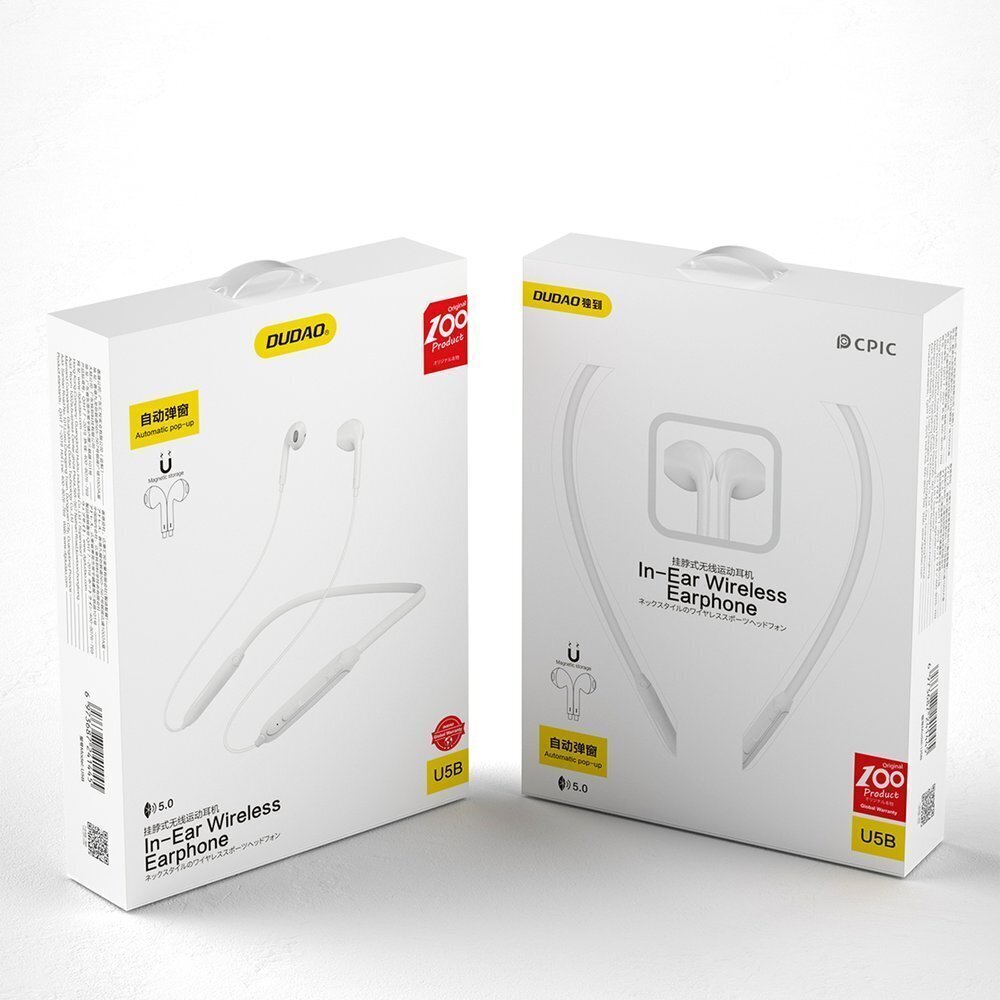 Dudao Magnetic Suction In-Ear Bluetooth U5B White цена и информация | Kõrvaklapid | kaup24.ee