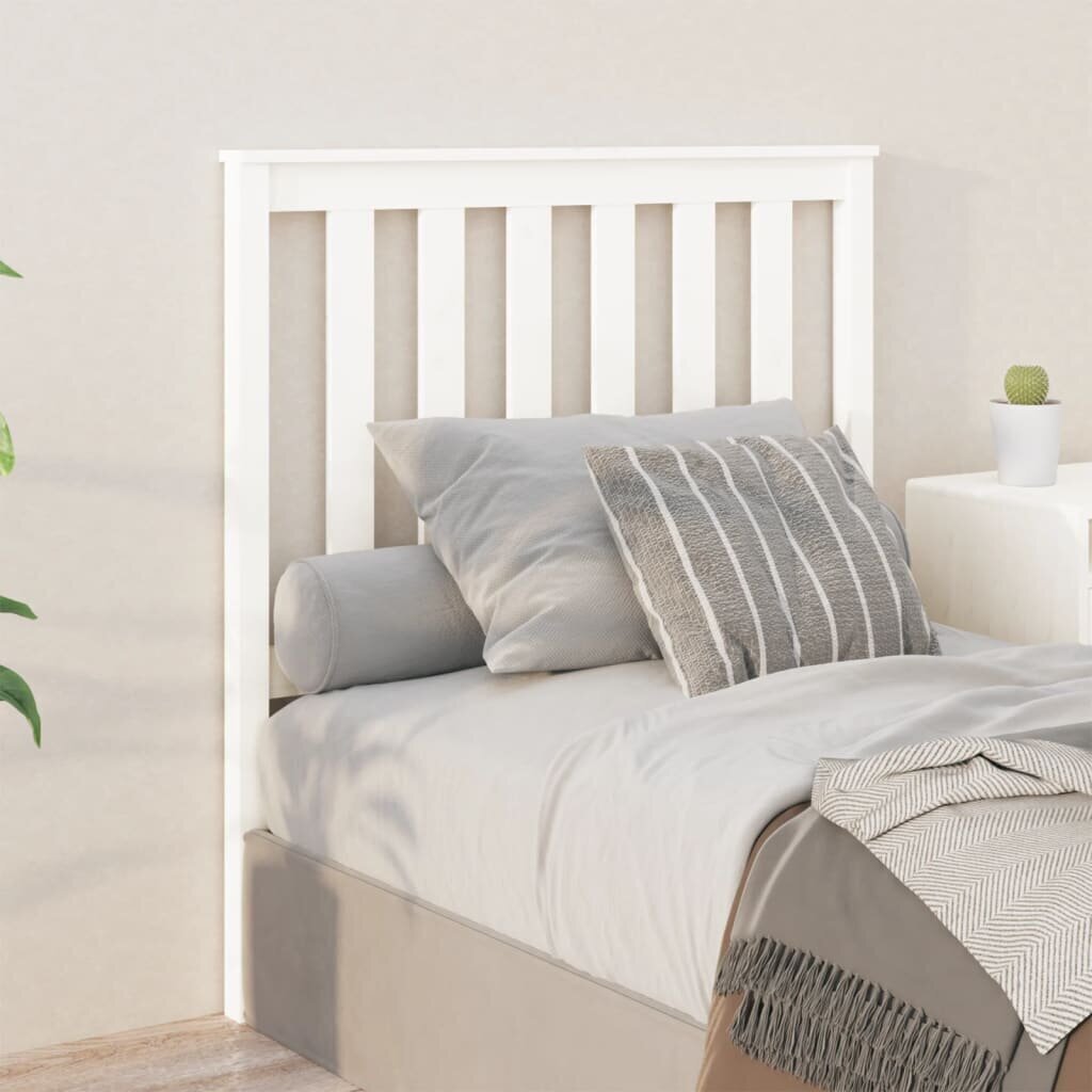 vidaXL voodipeats, valge, 96x6x101 cm, männipuit hind ja info | Voodid | kaup24.ee
