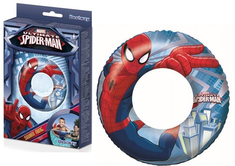 Täispuhutav ujumisratas Spider Man Bestway, 56 cm hind ja info | Täispuhutavad veemänguasjad ja ujumistarbed | kaup24.ee