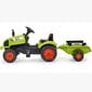 Pedaltraktor koos haagisega - Claas Falk, roheline цена и информация | Poiste mänguasjad | kaup24.ee