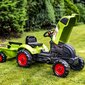 Pedaltraktor koos haagisega - Claas Falk, roheline цена и информация | Poiste mänguasjad | kaup24.ee