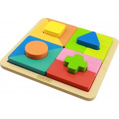 Puidust geomeetriline pusle, 12 tükki hind ja info | Imikute mänguasjad | kaup24.ee