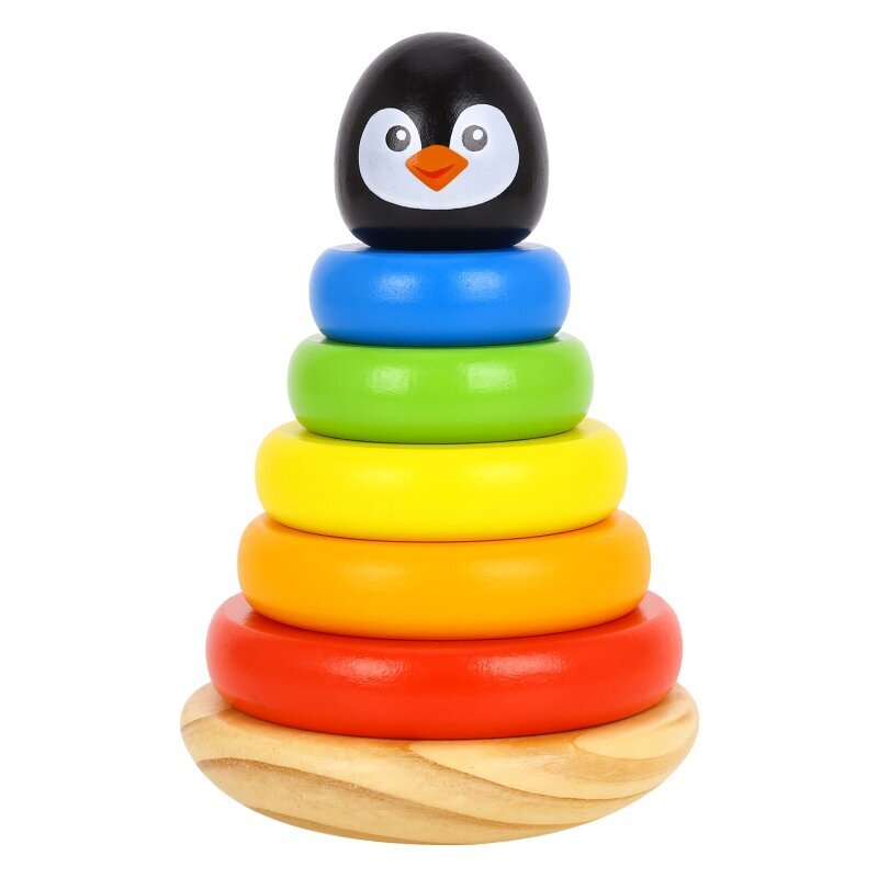 Puidust püramiidipuzzle - pingviin hind ja info | Imikute mänguasjad | kaup24.ee