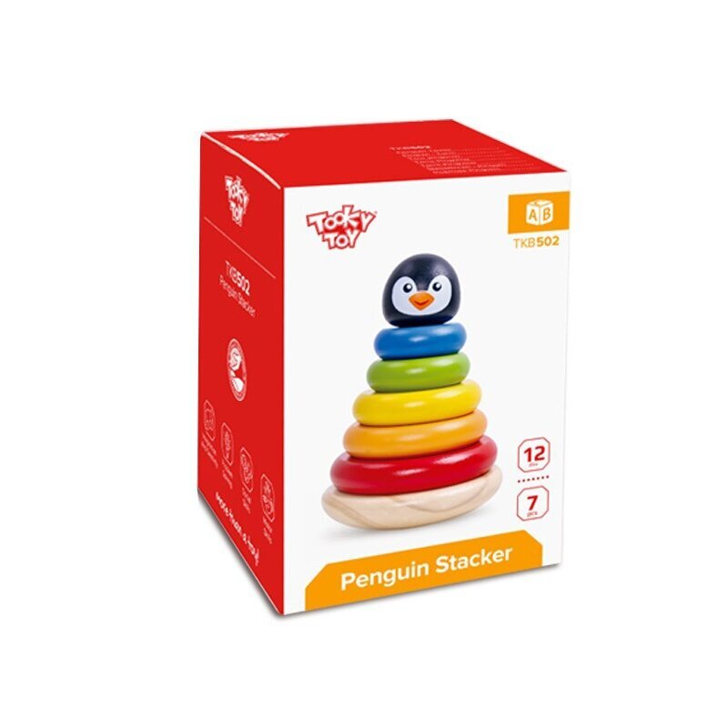 Puidust püramiidipuzzle - pingviin hind ja info | Imikute mänguasjad | kaup24.ee