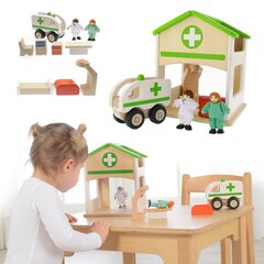 Деревянный мини-набор для больницы цена и информация | Игрушки для малышей | kaup24.ee