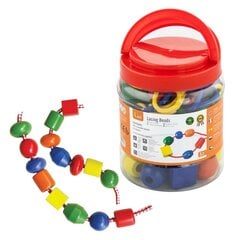 Värviliste puuhelmede komplekt - Viga hind ja info | Arendavad mänguasjad | kaup24.ee