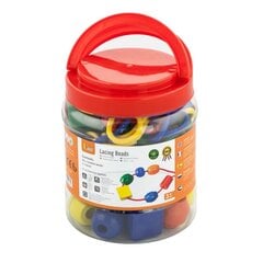 Värviliste puuhelmede komplekt - Viga hind ja info | Arendavad mänguasjad | kaup24.ee