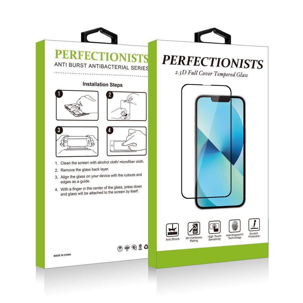 LCD kaitsev karastatud klaas 2.5D Perfectionists Xiaomi Redmi Note 9 Pro kumer must цена и информация | Ekraani kaitsekiled | kaup24.ee