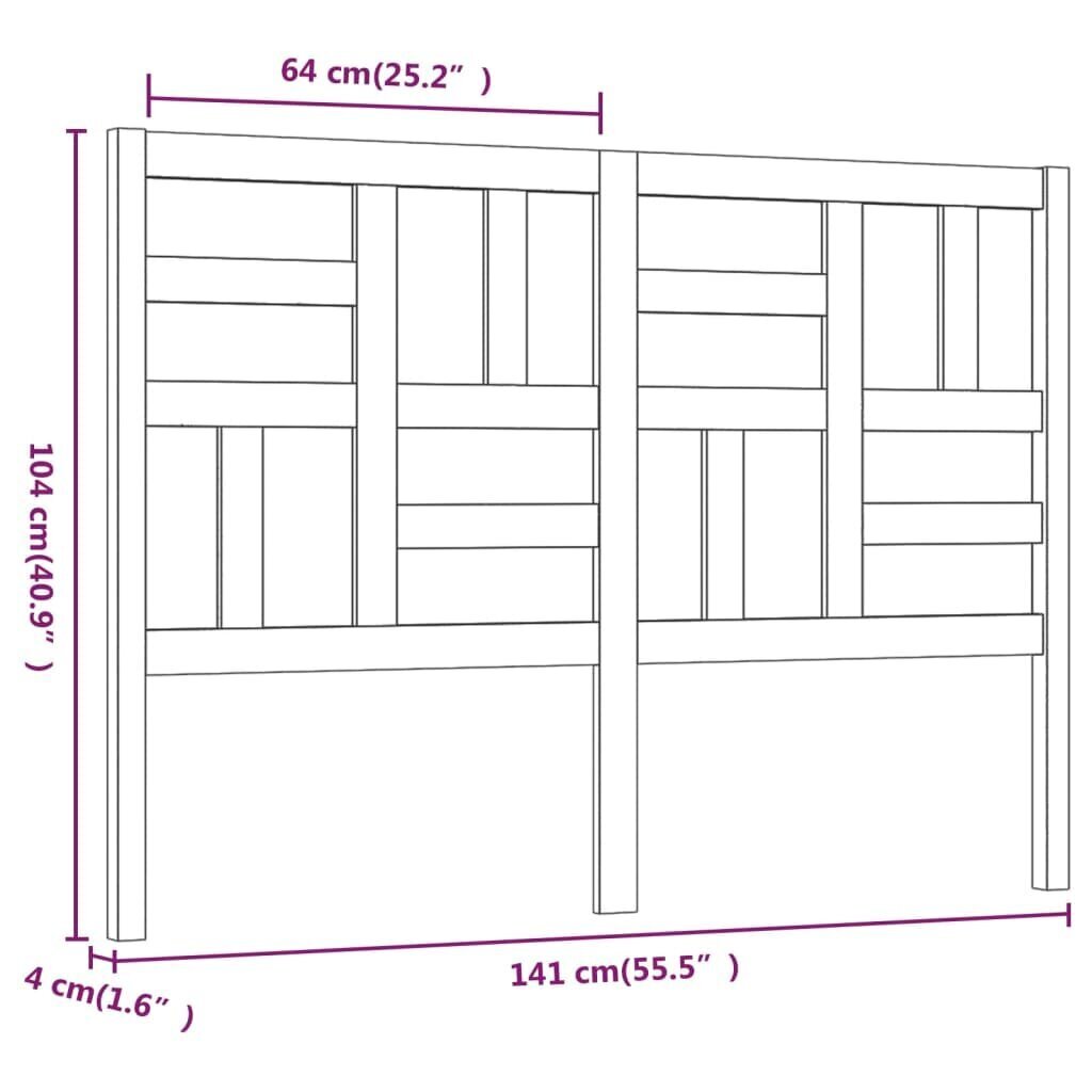 vidaXL voodipeats, valge 141x4x104 cm männipuit цена и информация | Voodid | kaup24.ee