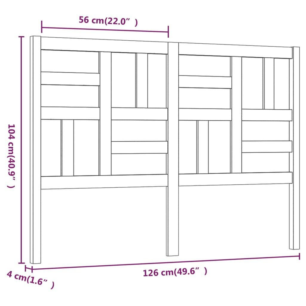 vidaXL voodipeats, meepruun, 126 x 4 x 104 cm, männipuit цена и информация | Voodid | kaup24.ee