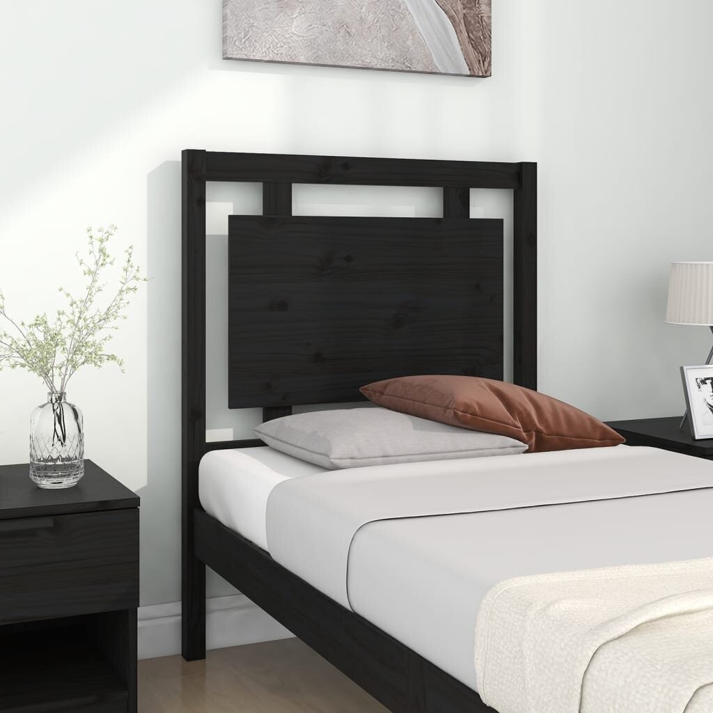 vidaXL voodipeats, must, 80,5x4x100 cm, männipuit hind ja info | Voodid | kaup24.ee