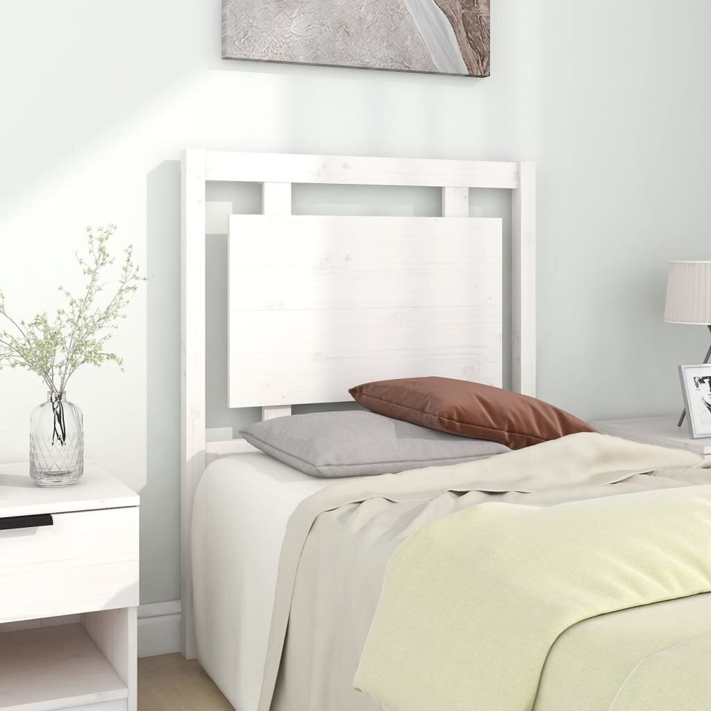 vidaXL voodipeats, valge, 80,5x4x100 cm, männipuit hind ja info | Voodid | kaup24.ee
