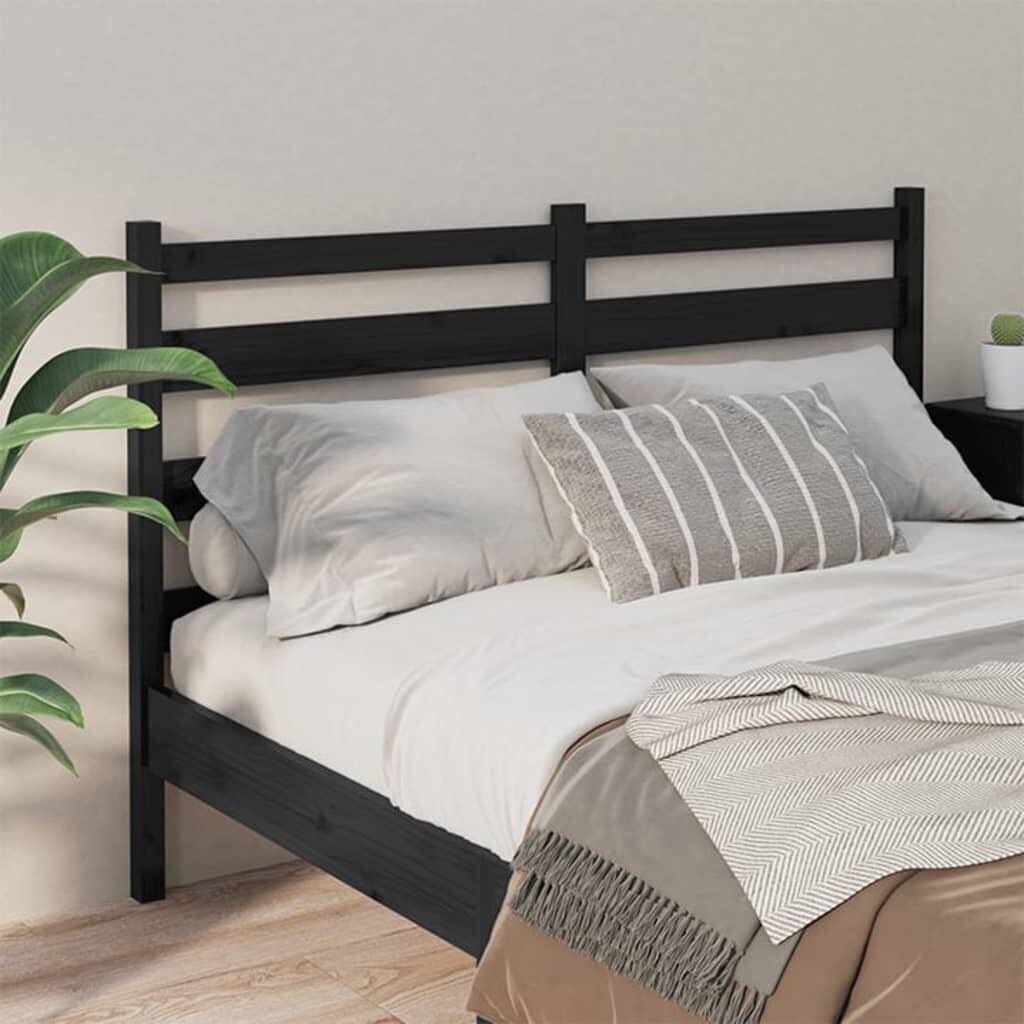 vidaXL voodipeats, must, 141 x 4 x 100 cm, männipuit hind ja info | Voodid | kaup24.ee