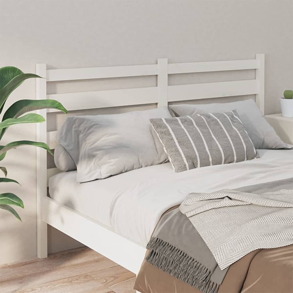 vidaXL voodipeats, valge 126x4x100 cm männipuit hind ja info | Voodid | kaup24.ee