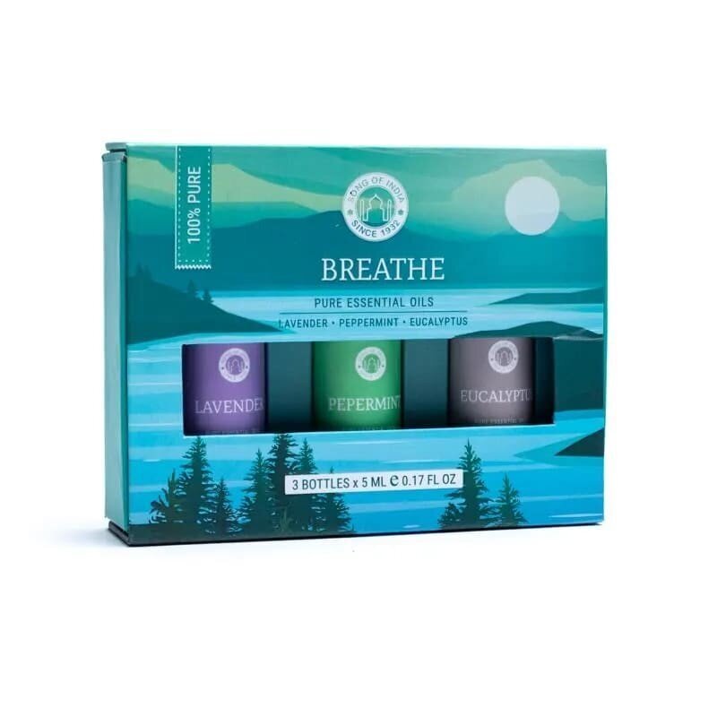 Eeterlike õlide komplekt Song of India Breathe, 3x5 ml hind ja info | Eeterlikud ja kosmeetilised õlid | kaup24.ee