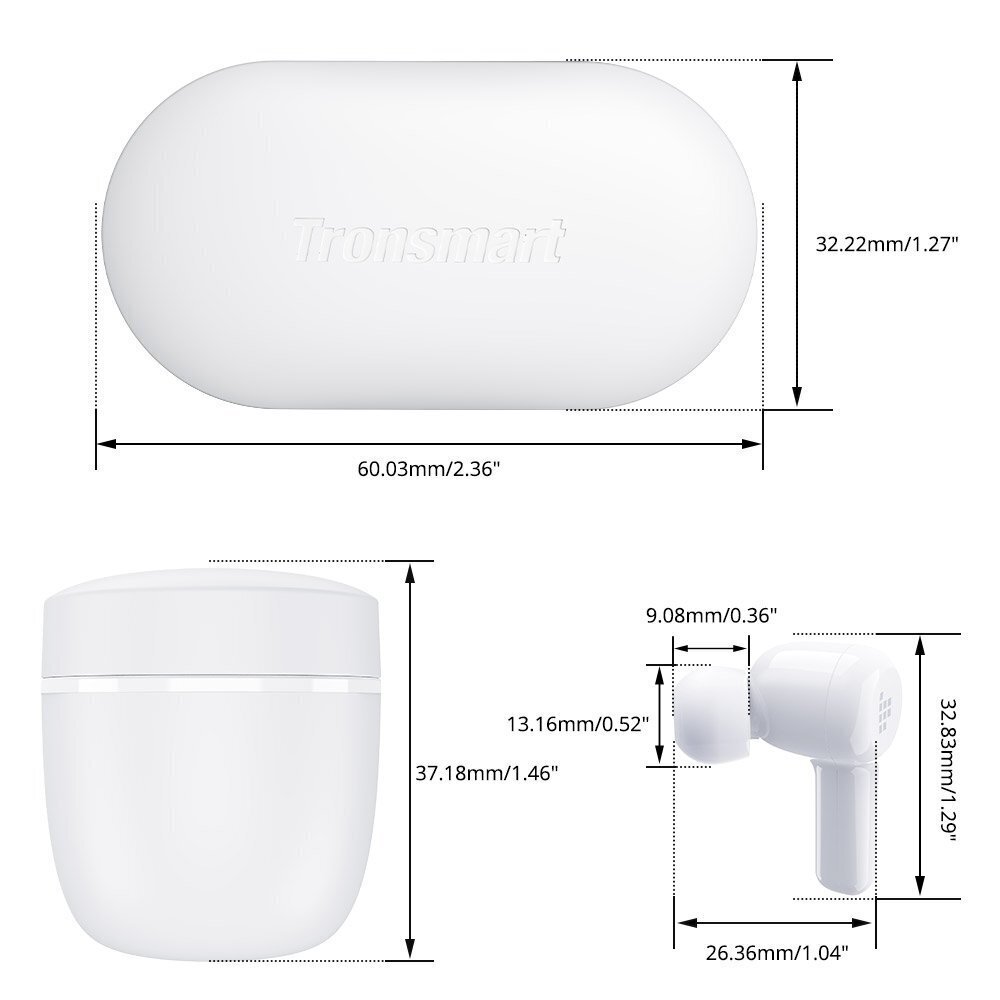 TronsmArt Apollo Air TWS 372452 White цена и информация | Kõrvaklapid | kaup24.ee