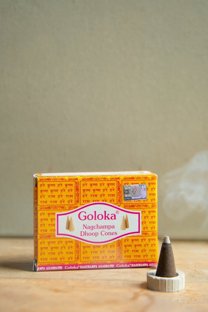 Goloka Nag Champa Dhoop koonusekujuline viiruk, 20 g цена и информация | Kodulõhnastajad | kaup24.ee