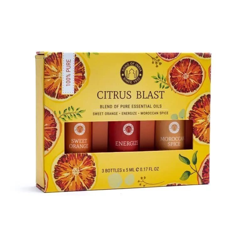 Eeterlike õlide komplekt Song of India Citrus Blast, 3x5 ml hind ja info | Eeterlikud ja kosmeetilised õlid | kaup24.ee