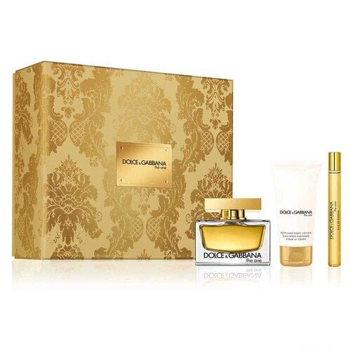 Naiste kinkekomplekt Dolce Gabbana The One Gift set EDP 75 ml, body lotion 50 ml and miniature EDP 10 ml hind ja info | Naiste parfüümid | kaup24.ee