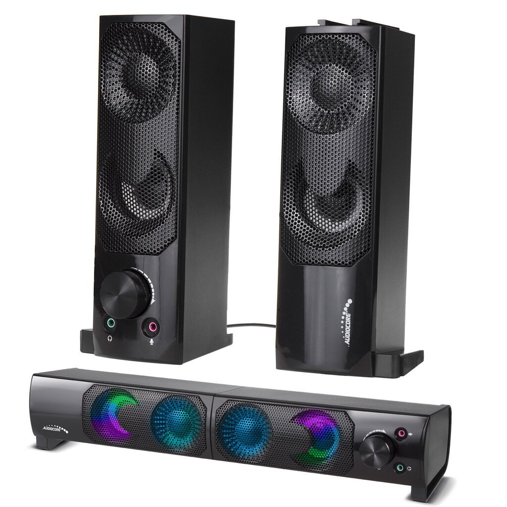 Kõlarid 2 in 1 PC Speaker Soundbar Computer RGB LED Backlight Stereo Gaming USB 2 x 3W AUX 3.5 mm цена и информация | Kõlarid | kaup24.ee